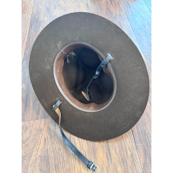 Stratton Campaign Style Hat VTG Hwy Patrol Ranger Green Self Forming 6 7/8 Felt - Picture 10 of 13